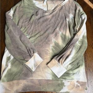 Honeyme Tie-Dye Lightweight Sweatshirt Top L